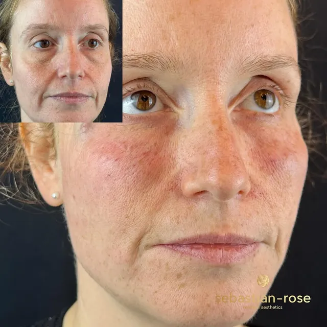 Before and after full-face dermal filler rejuvenation